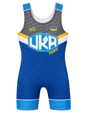 Трико борцівське “UKR-team”  синє