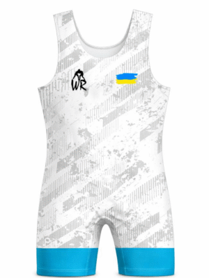 Трико борцівське  “Біло-Сіре” синє